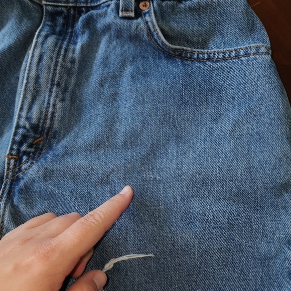 Vintage Levis Jean Shorts 550 Blue Jeans  Cut Off Light Blue Made USA Women's 10 - Picture 3 of 14
